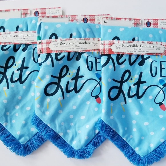 unknown Other - Small Dogs Holiday Tie Back Reversible Bandanas